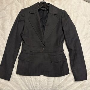 Anne Klein Suit Jacket - Dark Gray Size 0 - slim Fit one closure